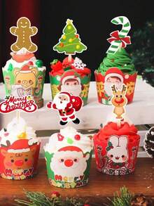 24 قطعة من الديكورات الجميلة لتزيين كعك بأشكال وموضوعات ، إكسسوارات الحفلات، زينة للكعك، لحفلات عيد الميلاد، هدايا ، زينة الحلوى والطعام، أطباق الحلوى، ديكور الطاولة في ، الشوكولاتة، الكعك المزيف - متعدد الألوان - مشاهدة 4