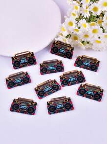 10pcs/Pack Fashionable Magnetic Tape & Disc Acrylic Pendant, Suitable For Women DIY Jewelry Making - Multicolor - View 11