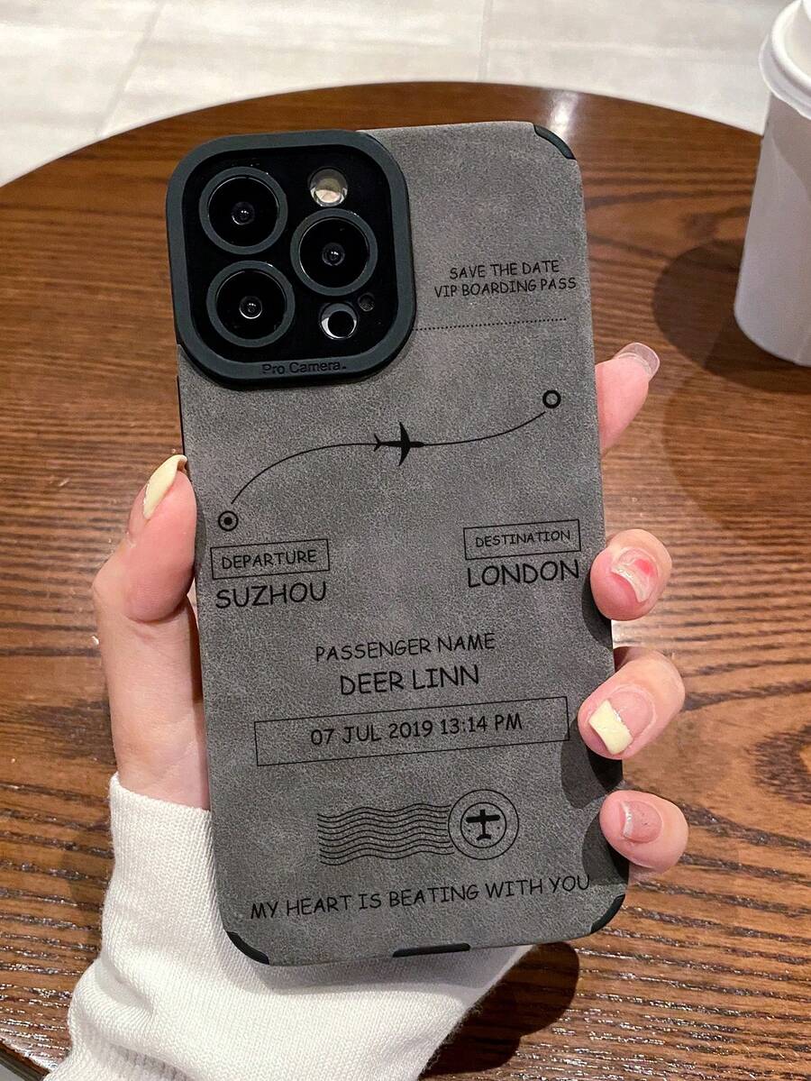 1pc TPU Plane Pattern Protective Phone Case Compatible With IPhone Apple X, XR, 11, 12, 13, 14, 12 Pro Max, 13 Pro Max, 14 Pro Max, 15, 15 Pro, 15 Plus, 15 Pro Max, 16, 16 Pro, 16 Plus, 16 Pro Max And Galaxy A04, A12, A13, A14, A24, A32, A50, A33, A34, A52, A54, A71, A73, S20, S20 FE, S22 Ultra - Grey - View 1