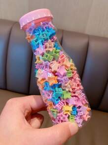 150件/瓶儿童女童彩色星星花朵蝴蝶发夹宝宝可爱发爪小孩发饰套装 - 彩色 - 查看 7