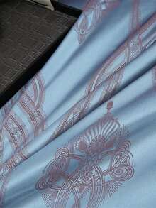 4pcs European Style Luxurious Soft Touch Satin Jacquard Bedding Set Including 1pc Duvet Cover + 1pc Bed Skirt + 2pcs Pillowcases, Smooth Skin-Friendly Soft Fabric, Anti-Pilling & Fade Resistant, Suitable For Bedroom, Guest Room, Dormitory, For All-Season Use - The Era Of Beauty - View 7