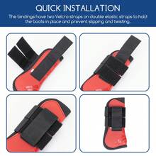 Nobleza Tendon Boots Protective Horse Boots Double Magic Tape Over Locking Closure, Lightweight Open Front Boots For Jumping, Trail Riding, And Turnout, Red. - Rojo - Ver 6