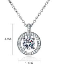 LI JIN 1 Máy Tính Moissanite 'Tài Sản & Thành Công' S925 Sterling Bạc Mặt Dây Chuyền Vòng Cổ, Mạ Vàng Trắng, đám Cưới/Quà Tặng Bạn Gái - trắng - Xem 4