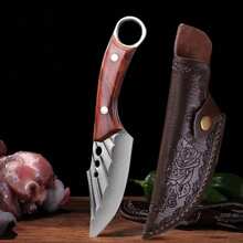 Couteau de cuisine, couperet à viande, couteau à désosser forgé, couteau de boucher, couteau à trancher aiguisé, en acier inoxydable, avec gaine de couteau, pour une utilisation commerciale en restaurant