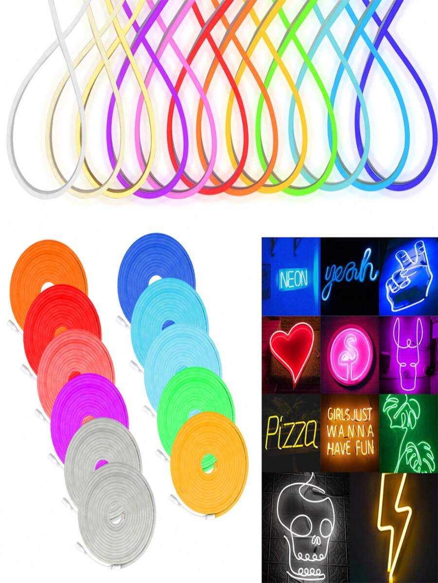 Neon Hose Led Strip 5 Meters High Brightness Flexible Silicone IP65 With Or Without Source - 藍色 - 查看 1