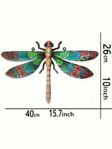 POSIGLOWTH 1pc Iron Metal Flatness Dragonfly Wall Art Decor Hanging Wall Ornament For Kitchen Living Room Bedroom Terrace Balcony Patio Fence Outdoor Indoor Decoration, Wall Sculpture Art, Handmade Gifts For Family, Friends