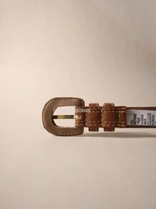 Women's Belts Thin 2 CM Colorful Casual Fashion With Two Loops - Rỉ Nâu - Xem 4