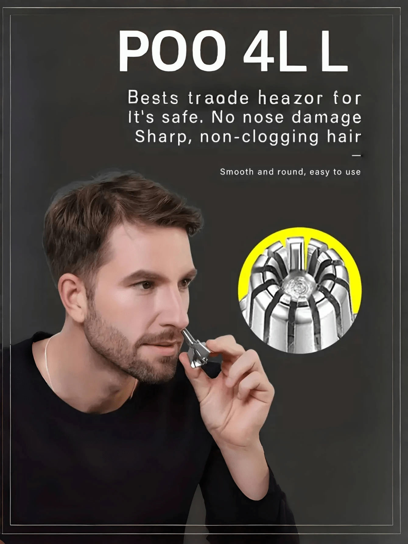 1pc Unisex Washable Manual Nose Hair Trimmer, Stainless Steel, Portable