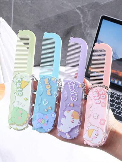 1件装可折叠旅行梳子镜套装，便携式梳子镜套装，迷你梳子，小型便携式折叠化妆梳，按摩梳，适合户外旅行、居家使用，男女通用，化妆，价格实惠，房间装饰，梳妆台，旅行，卧室，化妆配件，镜子，梳妆镜，价格实惠，圣诞礼物，化妆品，化妆工具，便宜货，礼物，女士礼物，圣诞礼物，赠品，旅行，便宜货，旅行必备