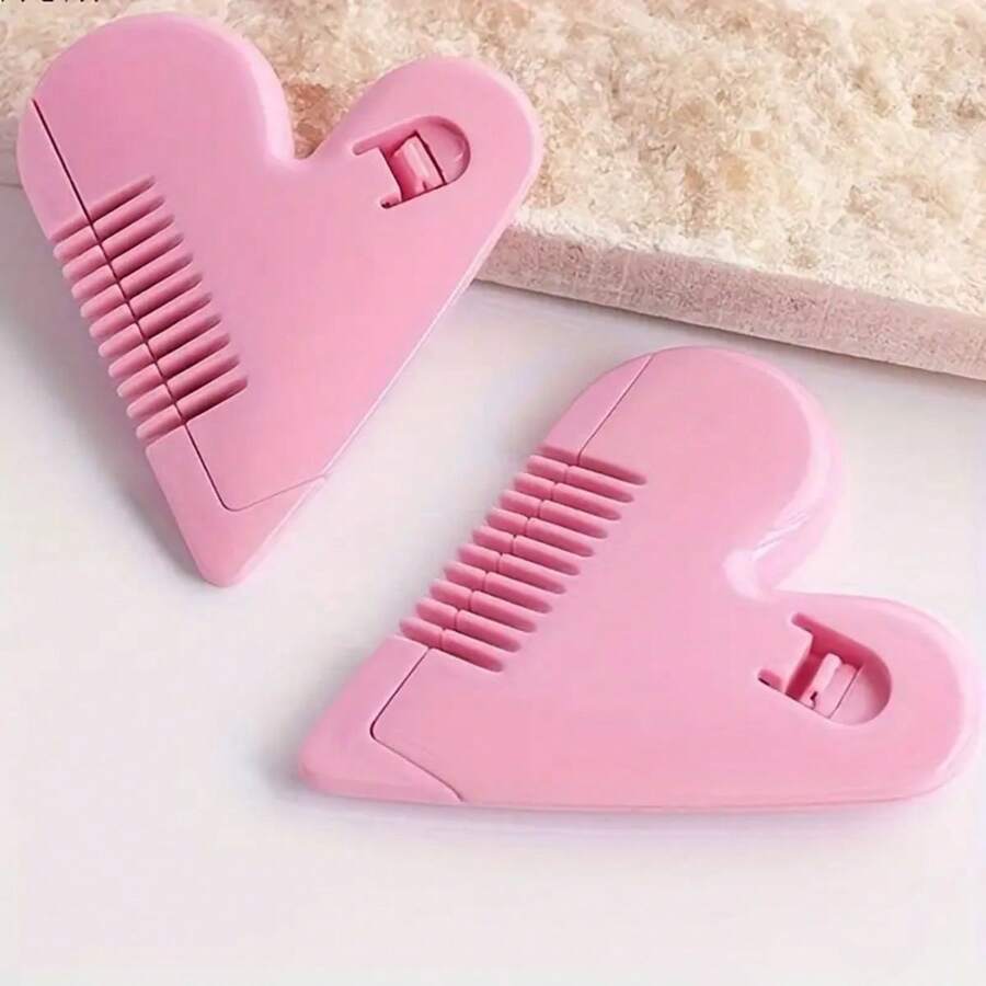 1 pieza Recortadora portátil con forma de corazón rosa para vello púbico - Peine cortador manual para dar forma precisa, privacidad íntima y piel suave - Diseño compacto, amigable para viajes y fácil de limpiar para mujeres - Rosa - Ver 1