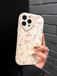 1 pieza Funda de teléfono a prueba de golpes con decoración de cuero con corazón y floral de TPU compatible con iPhone 11 12 13 14 11Pro Max 12Pro Max 13Pro Max 14Pro Max XR 15 15Pro 15Pro Max 16Pro 16Plus 16Pro Max - Multicolor - Ver 1
