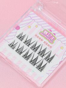 5-13MM 2 filas Sin necesidad de pegamento Pestañas postizas cruzadas para bodas, fiestas y reuniones de trabajo diarias Uso natural Cómodo para principiantes de hadas Pestañas postizas rizadas, Racimo sencillo suelto natural de hadas Racimo pequeño de diablo de comics pestañas postizas rizadas - C - Ver 5