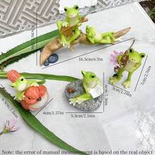 1 pieza Figurita decorativa de ranita linda para maceta de plantas suculentas, paisaje en miniatura - Multicolor - Ver 2