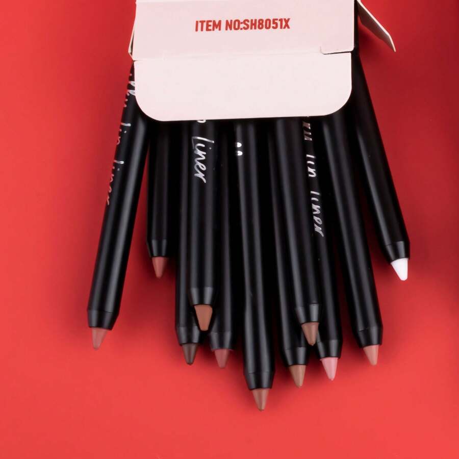 12 Color Foaming Lip Liner Smooth Outline ThreeDimensional Full Lip