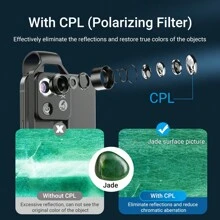 Lente de microscopio macro 200X para teléfono APEXEL, microscopio para smartphone de alta definición con lente CPL y luz LED, microscopio portátil compatible con el 98% de los smartphones, microscopio mini para smartphone, accesorio profesional para cámara de teléfono (negro, iluminación de 2 niveles, microscopio 200X con lente CPL) - Negro - Ver 7