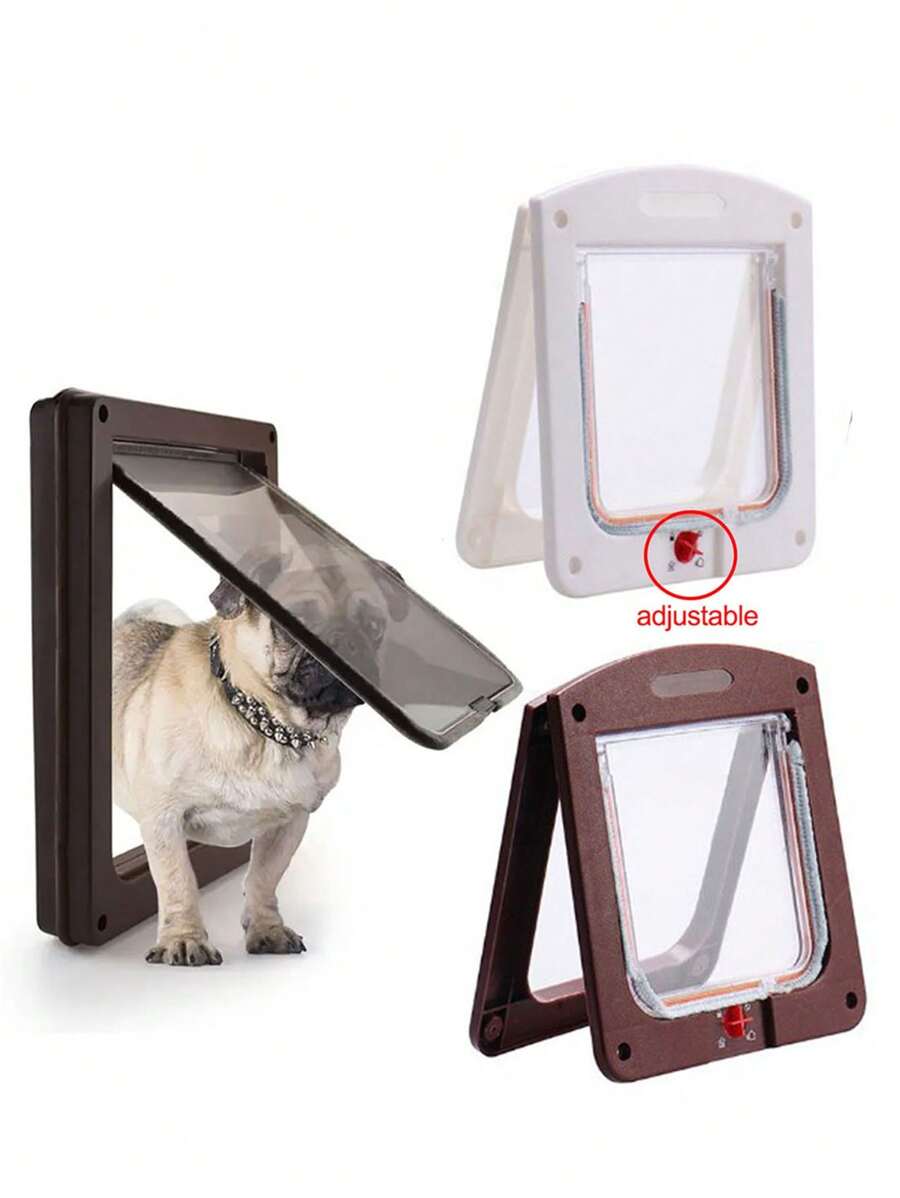 Adjustable Pet Door For Cats And Dogs, Controlled Entry And Exit, Two-Way Smart Pet Door Blocker For Pet House - Multicolor - View 1