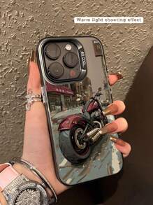 1pc Fashionable Motorcycle Print Shock-Proof Phone Case For IPhone11/12/13/14, 11Pro Max/12Pro Max/13Pro Max/14Pro Max, XR, 15/15PRO/15PROMAX, Samsung Galaxy A05/A15/A25/A35/A53/A54/A55, S23/S24