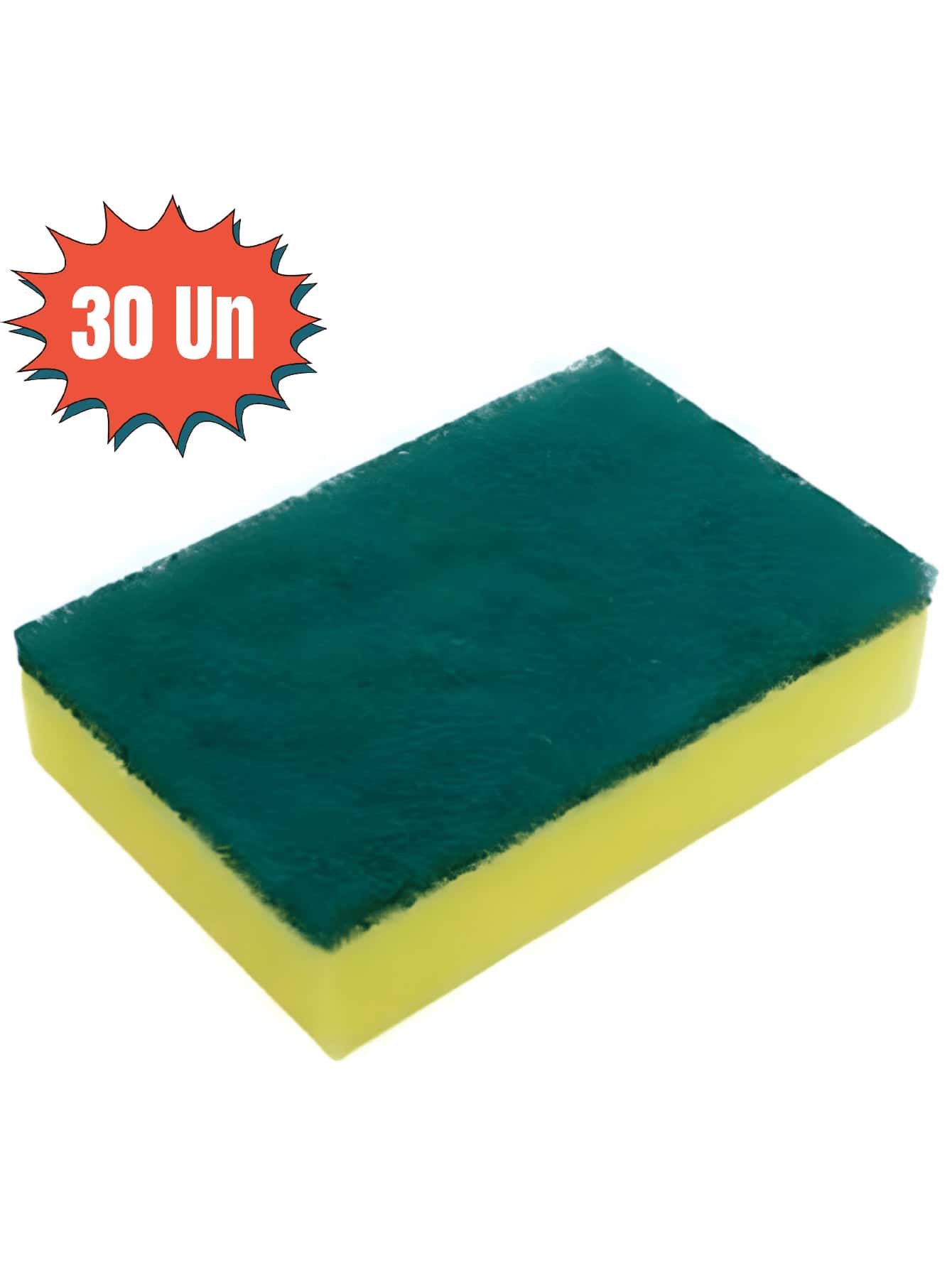 30 Esponjas e Buchas Dupla Face Limpeza Multiuso Tamanho Pequeno para Lavar Louça