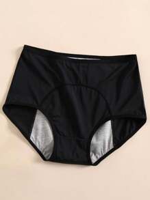 6 Stücke/Packung Damen Große Größen undurchlässige, atmungsaktive Mesh Unterwäsche, hoher Bund, breites dreischichtiges auslaufsicheres Design, nicht saugfähig - Verschiedenfarbig - Übersicht 10