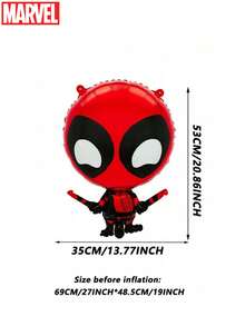 Marvel 1 PIEZA Globo de aluminio Deadpool con licencia oficial de Marvel Avengers, suministros de fiesta y decoración, mejor opción de regalo para fiestas de cumpleaños, navidad y fotos