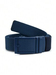 CHAOREN 1/2Pcs Blue & Brown,Khaki Men's Nylon Automatic Belt With Metal Buckle, Breathable Fabric Belt