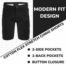 Men's Cotton Flex Stetch Chino Shorts - màu đen - Xem 2