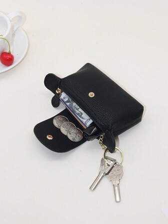 Minimalist Single Zipper Coin & Key Holder For Women Wallet Purse Wallet Small Wallet
