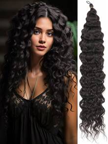 Crochet Hair 24 Inch Synthetic Curly Crochet Hair Water Wave Crotchet Hair Curly Braiding Hair Extensions For Women Girls Daily - Multicolor - View 13