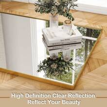 71"X26" Full Length Mirror, Floor Mirror With Stand, Large Wall Mirror With Aluminum Alloy Frame, Free Standing, Hanging, Or Leaning, Full Body Mirror For Bedroom, Living Room, Dressing Room, Gym, Gold - 金色 - 查看 11
