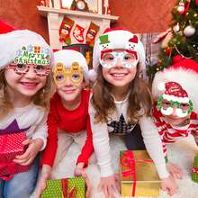 8pcsMerry Christmas Paper Glasses Party For Santa Claus  Decorative Items - Christmas Glasses - View 1