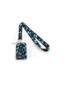 Butterfly Design Lanyard With ID Card Holder, Multi-Function Badge Reel For Bus Pass, Work ID, Campus Card - Multicolor - View 11