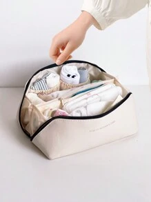 Foldable Travel Pillow Bag For Baby's Drool Bibs, Clothes, Accessories Storage, Mommy Bag - White - View 13