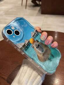 Wave, Seawater Capybara, Colorful Enamel Cream Wavy Edge Print Protective Phone Case, Compatible With IPhone 15, IPhone 15 Pro Max, Apple P13, P14, P11, P12, XS, XR, 7/8P, 7/8G, ES2, A50, A12, A32, A52, A72, A51, A21S, A13, A14, S22 Ultra, S23, A33, A53, S20 FE, Redmi 11 Youth, 12 Pro, 12/12X, Note 11, 9A, 9C, Polox3 NFC, Redmi 10, Redmi 9, 12C, Note 11 Pro, Redmi 10C, Note 8 Pro