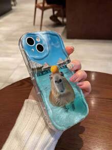 Wave, Seawater Capybara, Colorful Enamel Cream Wavy Edge Print Protective Phone Case, Compatible With IPhone 15, IPhone 15 Pro Max, Apple P13, P14, P11, P12, XS, XR, 7/8P, 7/8G, ES2, A50, A12, A32, A52, A72, A51, A21S, A13, A14, S22 Ultra, S23, A33, A53, S20 FE, Redmi 11 Youth, 12 Pro, 12/12X, Note 11, 9A, 9C, Polox3 NFC, Redmi 10, Redmi 9, 12C, Note 11 Pro, Redmi 10C, Note 8 Pro