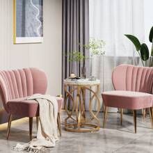 Tribesigns Modern Round Side Table With Thick Wooden Top, 20" Cocktail Table With Unique O-Shaped Base, Mid-Century Nightstand For Living Room And Bedroom - White & Gold - View 4