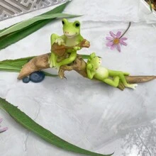 1 pieza Figurita decorativa de ranita linda para maceta de plantas suculentas, paisaje en miniatura - Multicolor - Ver 10
