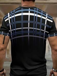 RBARED 男士 3D 印花短袖上衣和裤子套装 - 黑色 - 查看 2