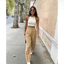 Mesh Simple Casual Tank Top & Shirt CROPPED RIBANA PROMOTION - 白色 - 查看 3