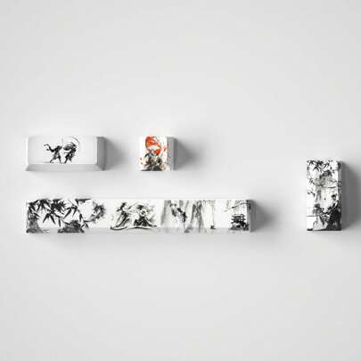 1 pezzo Keycap Samurai nero, keycap retroilluminato personalizzato in PBT per tastiera meccanica, adatto per barra spaziatrice ed ESC