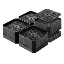 Set van 4 bedverhogers, meubelverhogers, tafelverhogers, olifantenvoetverhogers, bedverhogers, stoelverhogers, bankverhogers - sterke ruimtebesparende verhoger - Zwart - Bekijken 1