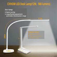LED Desk Lamp, Swing Arm Architect Task Lamp With Long Flexible Gooseneck, 3 Color Modes, And USB Adapter - one-size - View 6