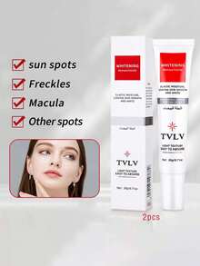 Bộ 2 Kem Dưỡng Trắng Da Tàn Nhang Sáng Da Mặt Làm Sáng Các Đốm Dưỡng Ẩm Hydrating Di Động Dành Cho Đi Du Lịch Chăm Sóc Da - trắng - Xem 2