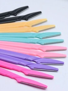 30 piezas/botella Navajas para cejas en estuche, cuchillas de recortadora facial con contenedor, cuchillas de recorte de cejas y maquinilla de afeitar para eliminación de vello facial y corporal, productos y accesorios para el cabello para peluquería, salón de belleza y artículos esenciales de viaje