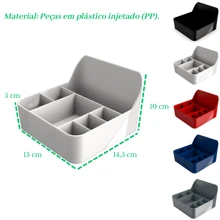 Kit 4 Napkin Holder Sachet Cruet Table Counter Countertop Organizer Multipurpose Holder With Dividers - 黑色 - 查看 2