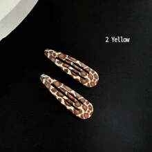 4pcs Leopard Print Pattern Hair Clips, Retro Horse Pattern & BB Clips, Y2K Style Hair Accessories For Girls Claw Clips Hair Claws Hair Barrettes, School Stuff - Multicolor - View 15