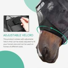 Nobleza Mesh Fly Mask With Ears, Half Face Masks, Breathable Anti Mosquito Horse Mask, Black, Size Full. - Black - View 4