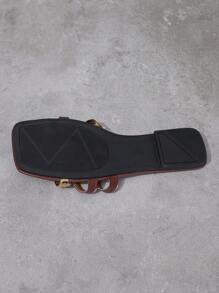 Giày sandal hở ngón màu nâu mới dành cho nữ Dây đeo vàng mũi vuông rỗng hở mũi thông thường cho kỳ nghỉ hè, đi biển, mặc hàng ngày - màu nâu - Xem 7
