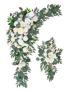 Lingqing Decoration Set Of 2 Wedding Arch Flowers,Artificial Flowers For Wedding Decor, Wedding Decorations For Reception And Wedding Backdrop, Valentine Day, Gift Gifts Birthday Graduation