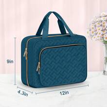Toiletry Bag For Women, Large Makeup Bag, Hanging Toiletry Bag For Bathroom, Thickened PVC Waterproof Travel Bag, Toiletries Bag For Travel Business Trips And Camping, Blue