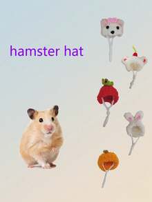 1 Mũ móc chuột Hamster thủ công (Màu sắc & kiểu dáng ngẫu nhiên), Mũ thú cưng cho Hamster, Thỏ, Vẹt - Nhiều màu - Xem 6